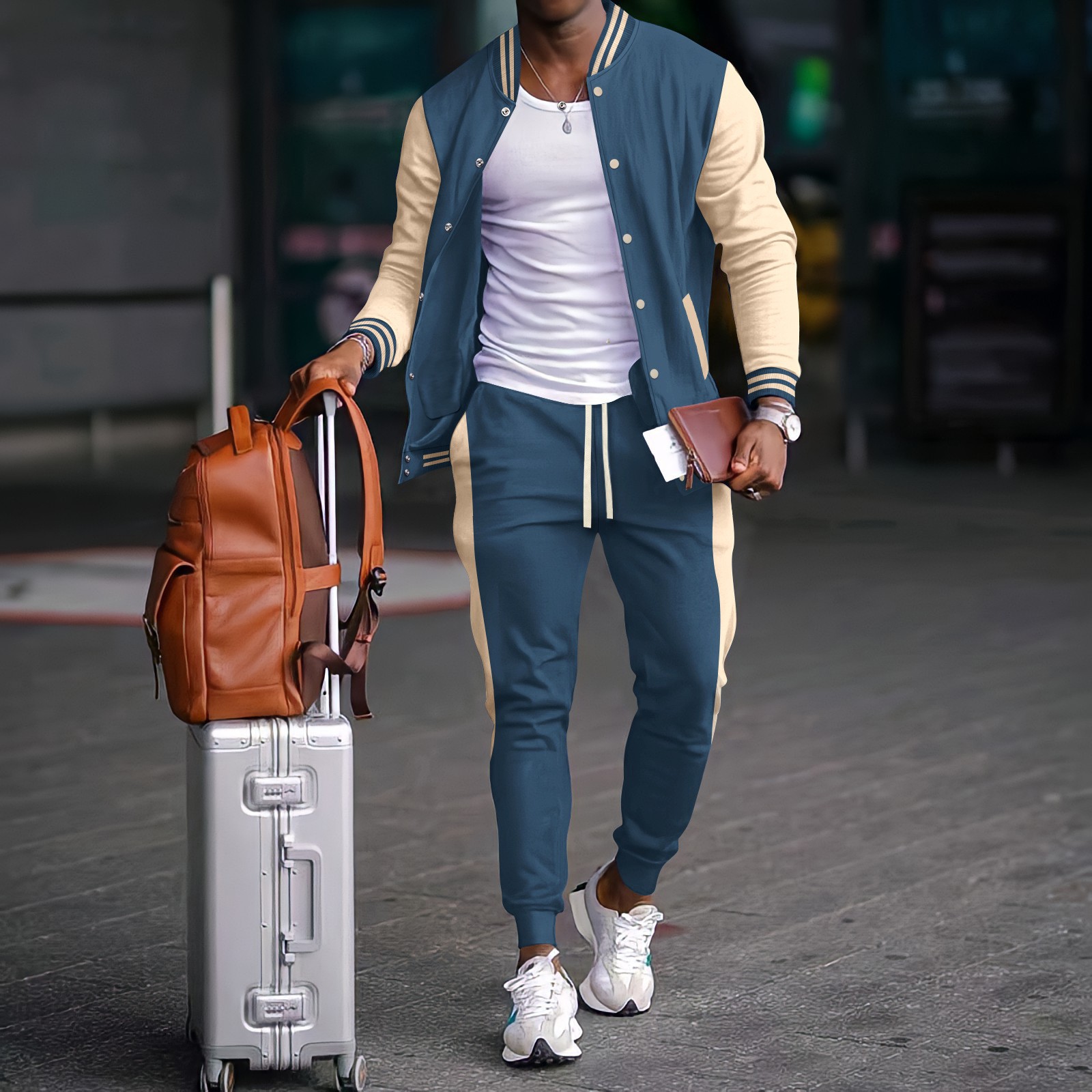 Streetwear Zipper - Sonbahar Kış Yeni Erkek 2 Parça