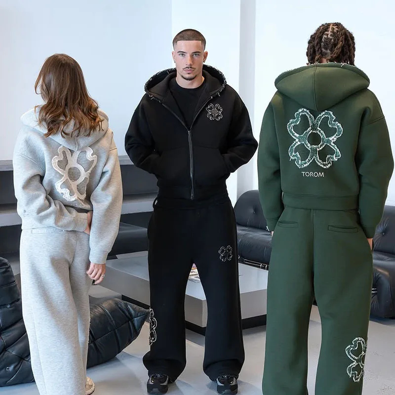 Streetwear Zipper - İlkbahar Sonbahar Büyük Beden 4 Yapraklı