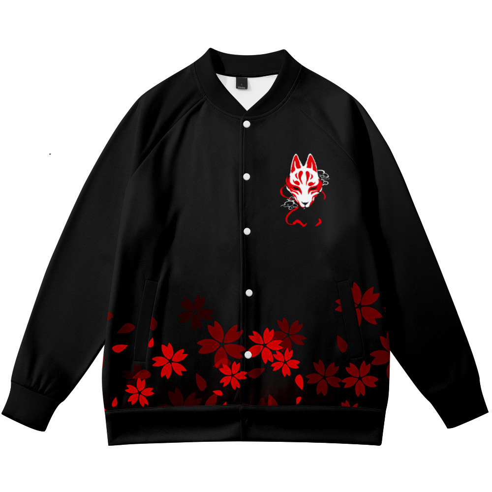 Streetwear Brand With Flowers - Coats Anime Çiçek Tilki 3D Baskılı