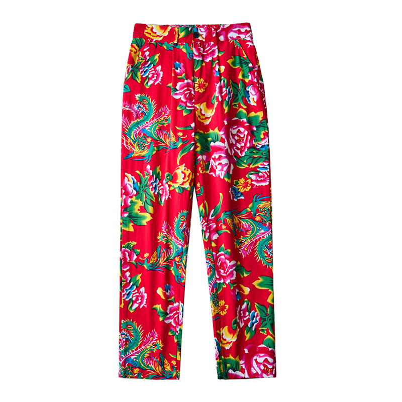 Streetwear Brand With Flowers - Erkekler çin tarzı popüler pantolon yüksek
