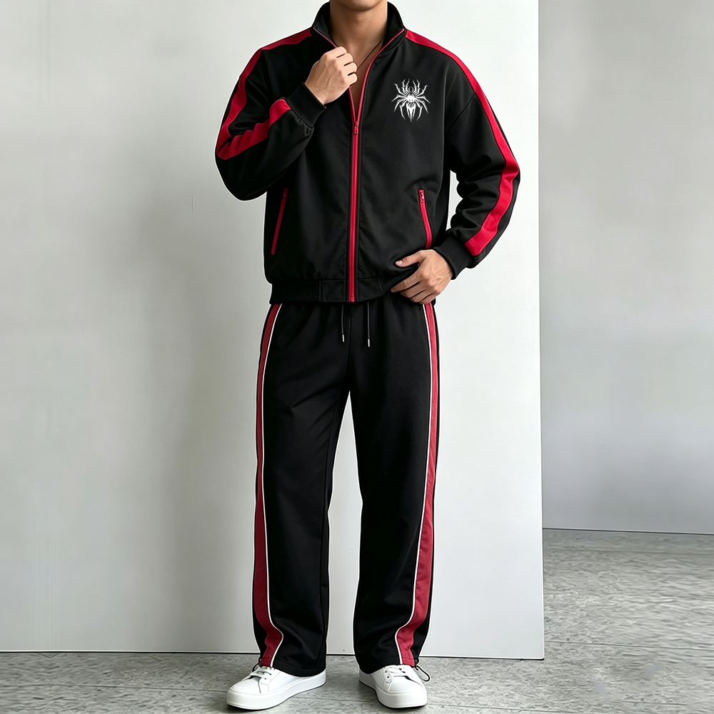 Streetwear Zipper - Erkek Yan Çizgili Spor Takım Elbise