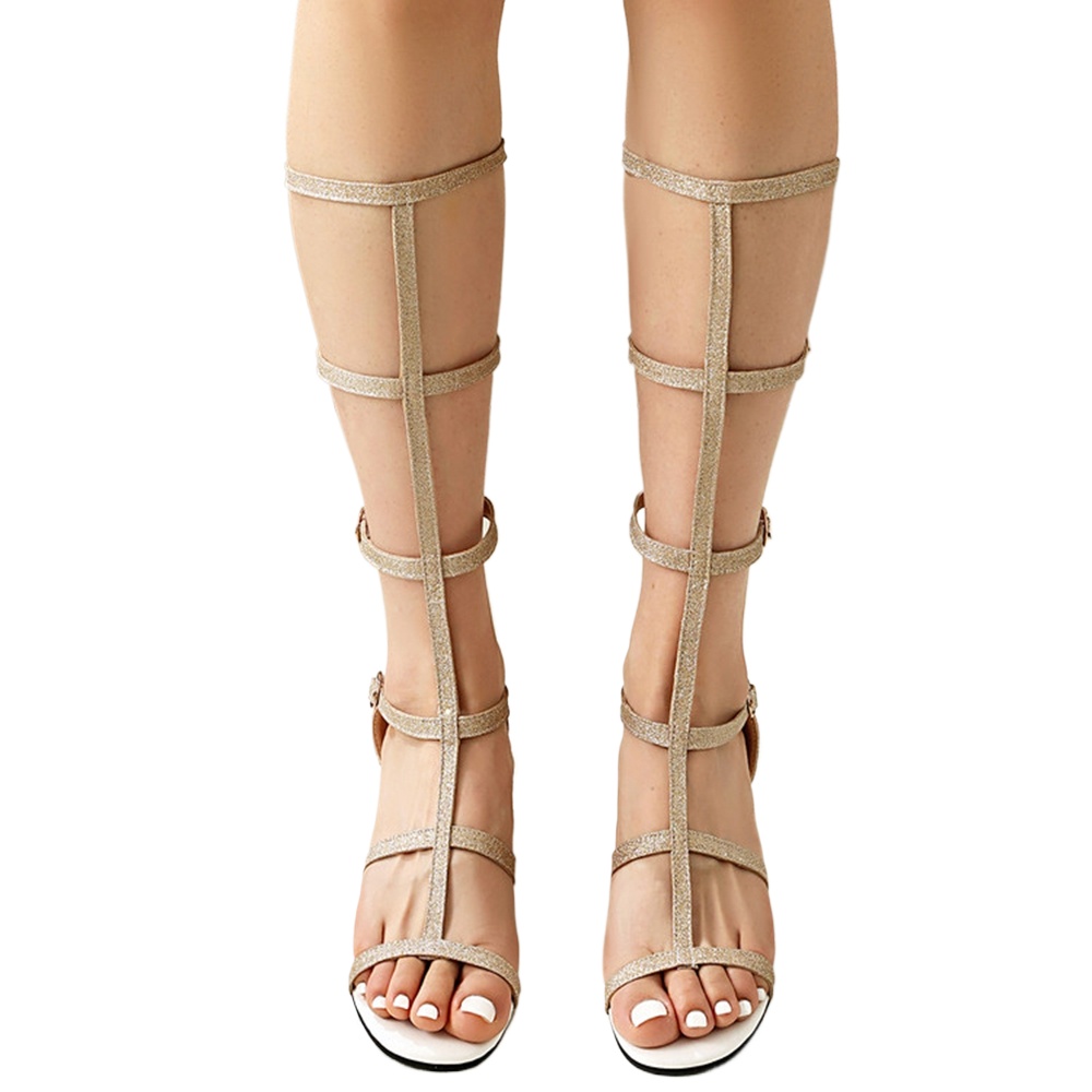 Streetwear Zipper - Bayanlar Strappy Gladyatör Sandalet Blok Topuk