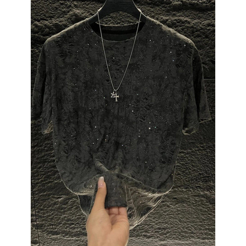 Streetwear Brand Hong Kong - Moda Kısa Kollu Tişört Kore Tarzı