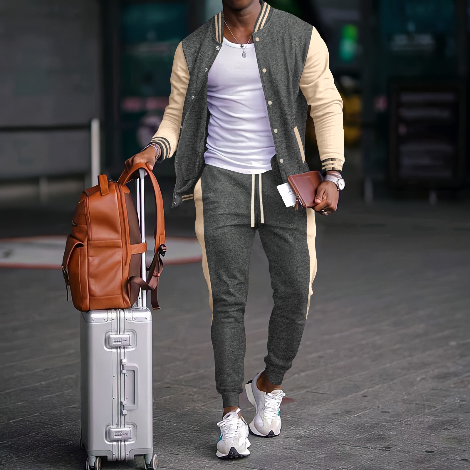Sonbahar Kış Yeni Erkek 2 Parç - Streetwear Zipper incelemesi ve fiyatı