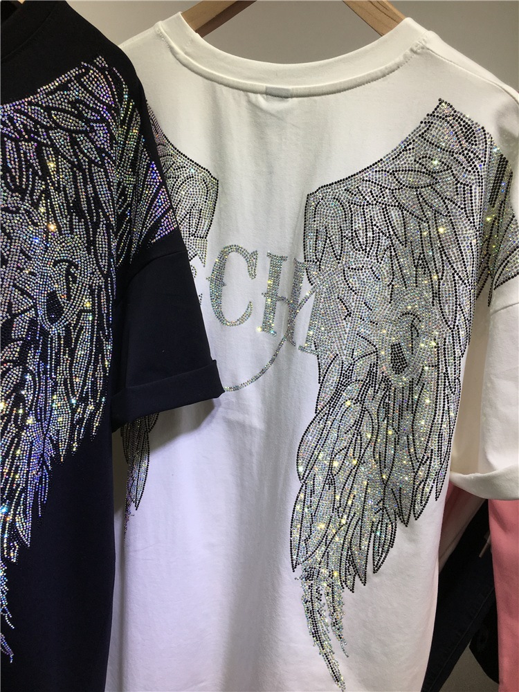 L-4XL boy Rhinestone melek kan - Streetwear Clothing Brands incelemesi ve fiyatı