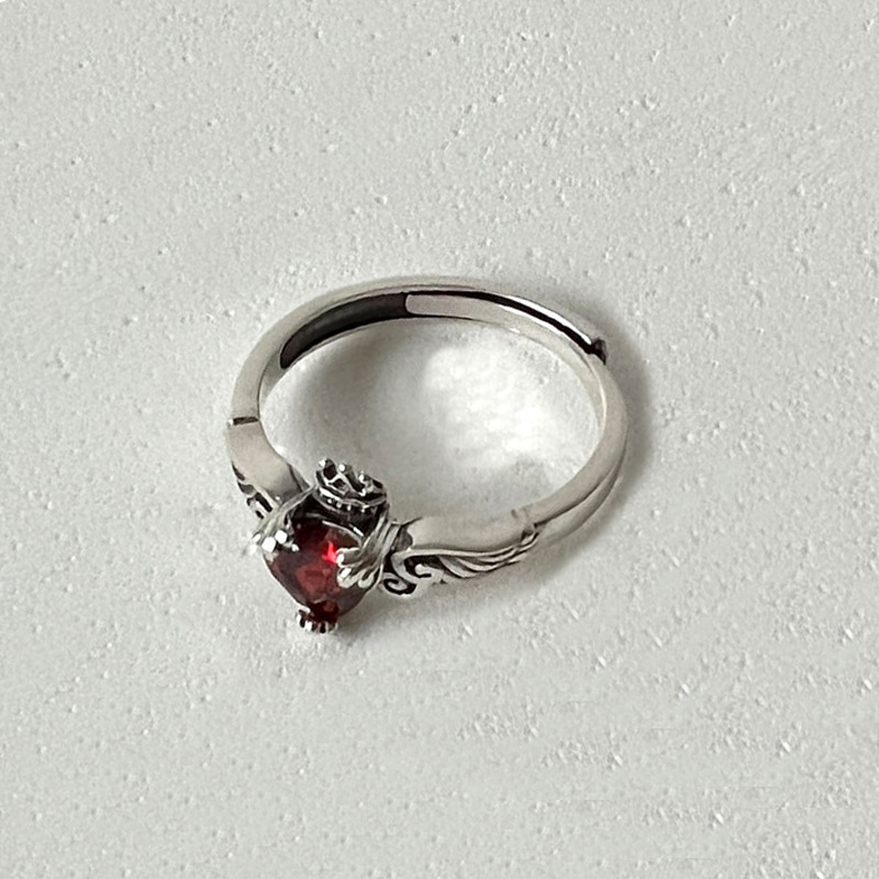 925 Ayar Gümüş Kalp Kırmızı ​  - Chrome Hearts Ring incelemesi ve fiyatı