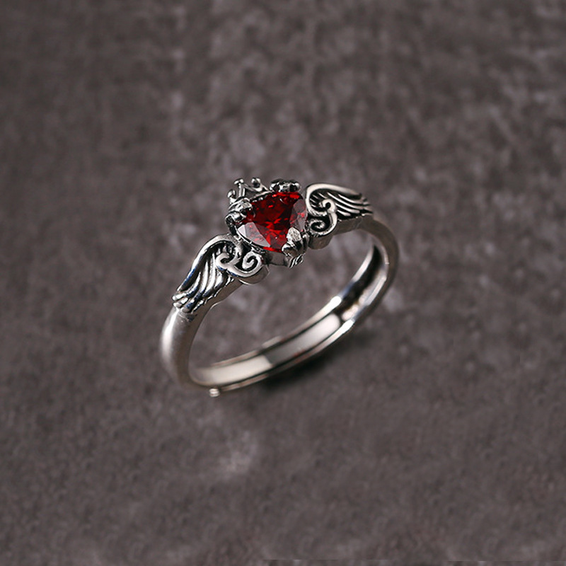 925 Ayar Gümüş Kalp Kırmızı ​  - Chrome Hearts Ring incelemesi ve fiyatı