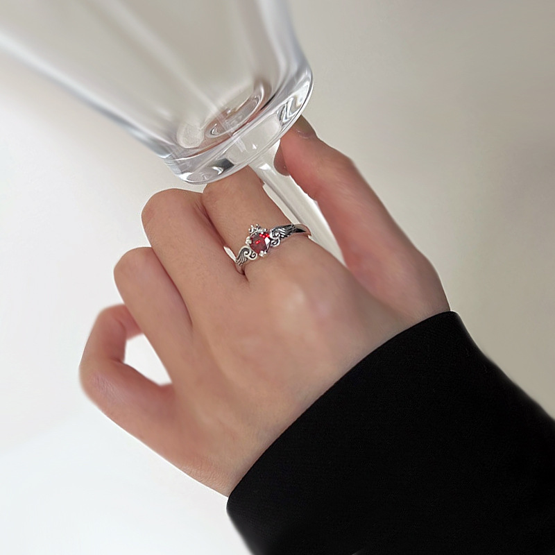 925 Ayar Gümüş Kalp Kırmızı ​  - Chrome Hearts Ring incelemesi ve fiyatı