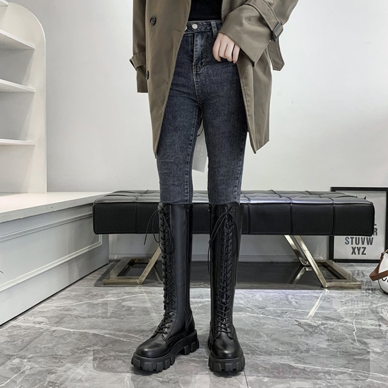 Kadın Diz Üstü Çizmeler Bağcık - Streetwear Zipper incelemesi ve fiyatı